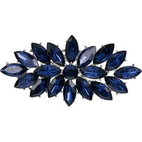 EVER FAITH Elegant Wedding Corsage Jewelry Marquise Crystal Booming Flower Brooch Pin for Women