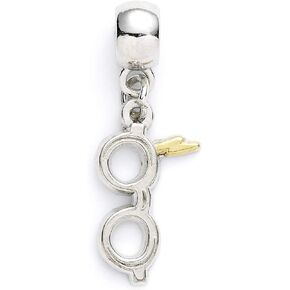 Harry Potter Silver Plated Lightning Bolt with Glasses Slider Charm