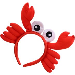 Gadpiparty Stuffed Animals Kids Headbands Crab Headband Red Plush Sea Animal Hair Bands Headwear Crab Costume Accessories for Cosplay Party Photo Props Stuffed Animals Kids Headbands
