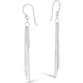 AeraVida Trendy Stranded Stick Drop Sterling Silver Dangle Earring, 4x65mm