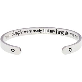 LParkin Memorial Bracelets Your Wings were Ready But My Heart was Not Pet Dog Cat Remembrance Gifts Memorial Gifts for Loss of Mother Commemorative Jewelry