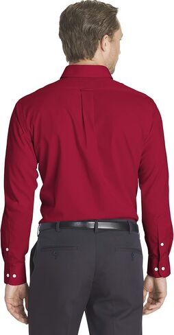 IZOD mens Regular Fit Stretch Solid Button Down Collar Dress Shirt, Crimson, 15 -15.5 Neck 32 -33 Sleeve Medium US in Saudi Arabia