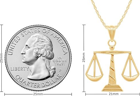 AFFY 14K الذهب أكثر من 925 الفضة الاسترليني ميزان العدالة قلادة قلادة in Kuwait