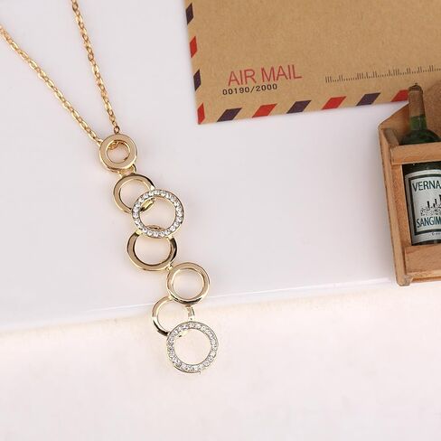 كروكيل عقد اوليمبيكس مطلي بالذهب عيار 18 قيراط من فيل سو كول مصنوع من الكريستال النمساوي - 5061040 in Kuwait