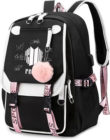 Casual Backpack Laptop Backpack,Women 15.6 Inches College Laptop Bag Stylish Travel Outdoor Daypack Bags Vintage Daypacks for Women 11.8 in * 8.26 in * 17.3 in, Multicolor, Large, Kpop Fashion in Kuwait
