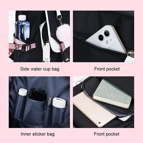 Casual Backpack Laptop Backpack,Women 15.6 Inches College Laptop Bag Stylish Travel Outdoor Daypack Bags Vintage Daypacks for Women 11.8 in * 8.26 in * 17.3 in, Multicolor, Large, Kpop Fashion in Kuwait