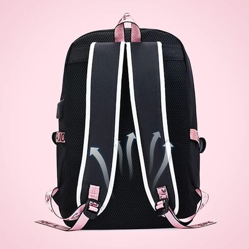 Casual Backpack Laptop Backpack,Women 15.6 Inches College Laptop Bag Stylish Travel Outdoor Daypack Bags Vintage Daypacks for Women 11.8 in * 8.26 in * 17.3 in, Multicolor, Large, Kpop Fashion in Kuwait