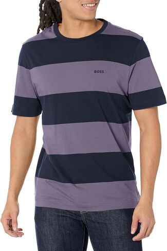 BOSS Men's Horizontal Stripe Short Sleeve T-Shirt in Saudi Arabia