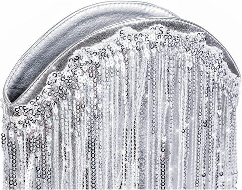 IIimmu هامش أحذية رعاة البقر للنساء راعية البقر المعدنية سباركلي الترتر منتصف العجل كعب مكتنز أشار تو الأحذية سحب على in Kuwait