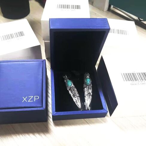 XZP أقراط نسائية بوهيمية مجوهرات هدايا قلادة معدنية حلق متدلي من الريش القبلي التبتي in Saudi Arabia