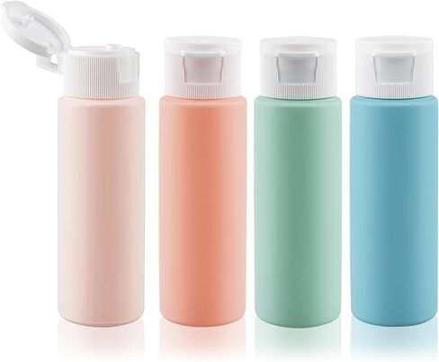 Wowang Travel Bottles for Toiletries 1.7oz/50ml 4 Pack TSA Approved Squeeze Bottles Leak Proof Travel Size Containers for Shampoo Lotion in Kuwait
