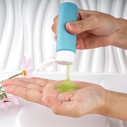 Wowang Travel Bottles for Toiletries 1.7oz/50ml 4 Pack TSA Approved Squeeze Bottles Leak Proof Travel Size Containers for Shampoo Lotion in Kuwait