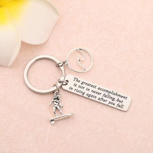 FUSTMW Surfer Gifts Surfing Keychain Inspirational Surfing Lover Gift Ocean Waves Charm in Saudi Arabia