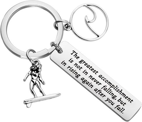 FUSTMW Surfer Gifts Surfing Keychain Inspirational Surfing Lover Gift Ocean Waves Charm in Saudi Arabia