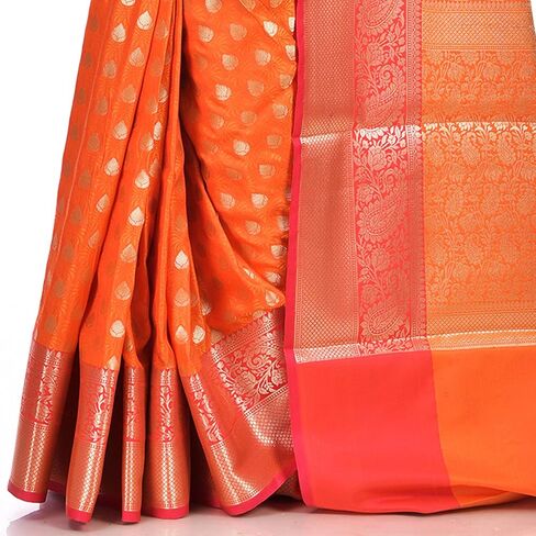 Naveera Sarees for Women Banarasi Katan Silk Indian Sari | Diwali Wedding Gift Woven Saree & Unstitched Blouse in Saudi Arabia