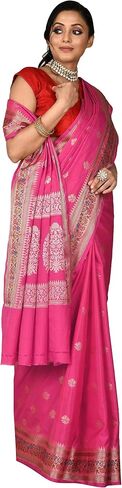 Naveera Sarees for Women Banarasi Katan Silk Indian Sari | Diwali Wedding Gift Woven Saree & Unstitched Blouse in Saudi Arabia