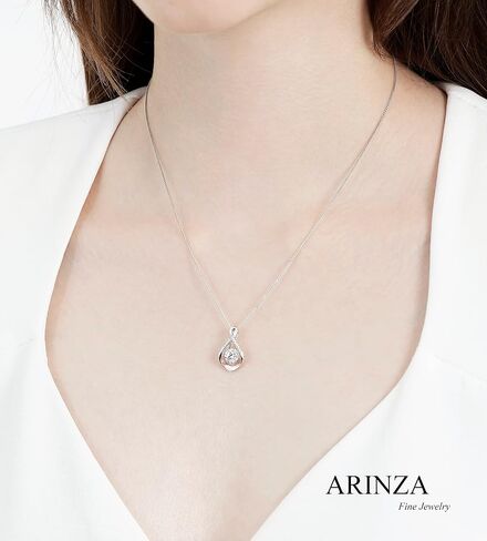 ARINZA Infinity Necklaces for Women Sterling Silver Dancing Diamond Cubic Zirconia CZ Pendant, 18+2 inch Chain, Anniversary Birthday Mother's Day Jewelry Gift for Women Mom/Wife/Sister, 20", Sterling in Kuwait