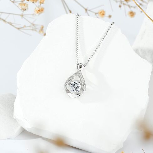 ARINZA Infinity Necklaces for Women Sterling Silver Dancing Diamond Cubic Zirconia CZ Pendant, 18+2 inch Chain, Anniversary Birthday Mother's Day Jewelry Gift for Women Mom/Wife/Sister, 20", Sterling in Kuwait