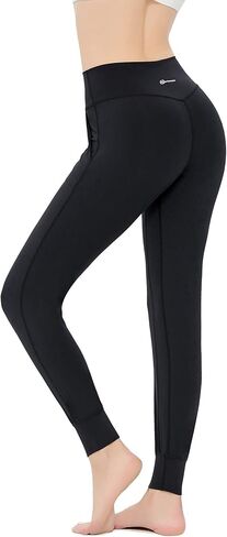 Starlemon Joggers for Women with Pockets, High Waist Yoga Active Sweatpants Sports Workout Training Running Womens Lounge Pants M, Black in Kuwait