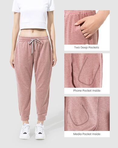 maamgic Womens Joggers Stretch Comfy Jogger Pants with Zipper Pockets Athletic Pants for Workout Running Jogging in Saudi Arabia
