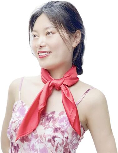 pure color square scarf head scarf neckerchief for Women 27 by 27 Inch in Kuwait