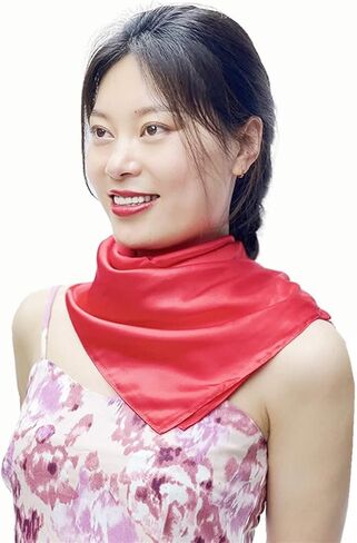 pure color square scarf head scarf neckerchief for Women 27 by 27 Inch in Kuwait