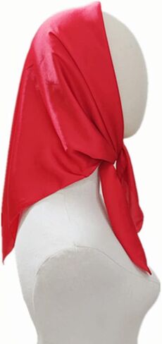 pure color square scarf head scarf neckerchief for Women 27 by 27 Inch in Kuwait