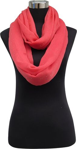 وشاح نسائي من Lina & Lily Shimmer Sparkle Plain Color بحلقة لا متناهية مع جليتر in Saudi Arabia