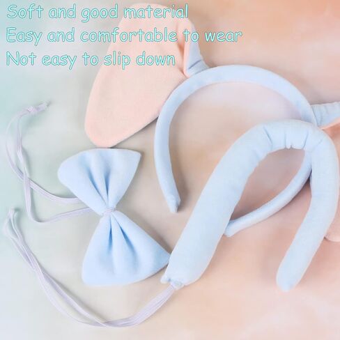 Elephant Costume Set Cute Elephant Ears Headband Elephant Tail Bowtie Halloween/Birthday/Cosplay Party Decorations in Saudi Arabia