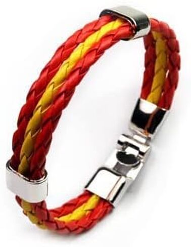 National Flag PU Leather Bracelet Colorful Woven Leather Bracelet For Men Women Fashion Lariat Bracelet Football Club Fans Flag (Portugal) in Saudi Arabia