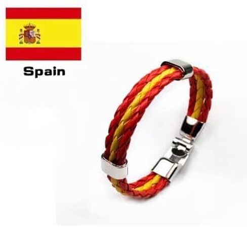 National Flag PU Leather Bracelet Colorful Woven Leather Bracelet For Men Women Fashion Lariat Bracelet Football Club Fans Flag (Portugal) in Saudi Arabia
