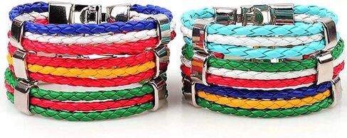 National Flag PU Leather Bracelet Colorful Woven Leather Bracelet For Men Women Fashion Lariat Bracelet Football Club Fans Flag (Portugal) in Saudi Arabia