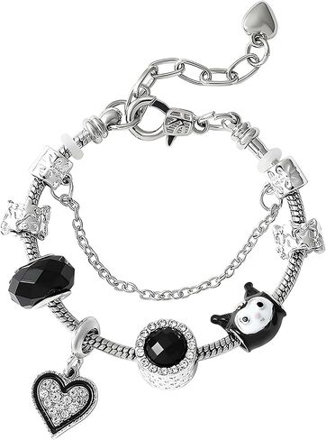 UOU Only Beth Cute Cuff Bangle Bracelets for Women Girls,Cartoon Adjustable Zinc Alloy Bangle for Wife Girlfriend Jewelry Gifts Gift Wrap(Black) in Saudi Arabia