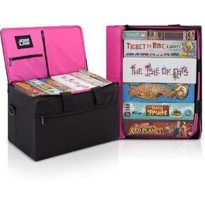 Board Game Bag Carrier Duffel/Backpack - Padded Shoulder Strap, Multiple Zippered Pockets, Water-Resistant