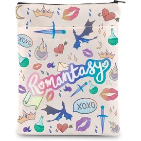 Romantasy Book Sleeve Fantasy Romance Reader Book Cover Bookish Gift Book Lover Gift Book Protector with Zipper (Romantasy)