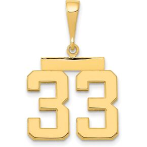 Avariah 14k Yellow Gold Medium Polished Number 33 Charm