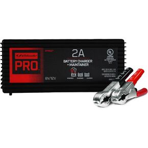 Schumacher Pro SPR1627 Fully Automatic Battery Charger and Maintainer for Car, Boat, Motorcycle, and Power Sport Batteries, 2-Amp, 6-Volt, 12-Volt, Black, 1 Unit