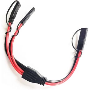 10AWG SAE Splitter Cable SAE DC Power Automotive Connector Cable SAE Y Splitter 1 to 2 Extension Cable for Solar Battery Connection and Transfer - with Waterproof Cap 40cm/1.3ft