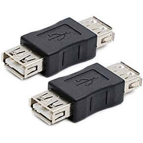 2 Pack USB 2.0 AF/AF Plug Type A Female to Type A Female Adapter Connector Converter Compatible with Laptop Computer Hard Drive Printer Camera