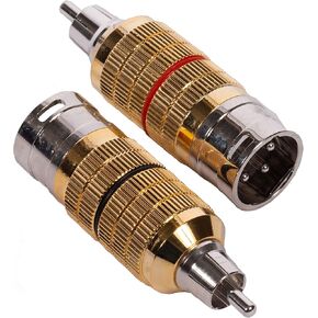 Clear Male XLR to Male RCA Adapters (CGA MXLR-MRCA) - 2 Pieces (1 Pair)