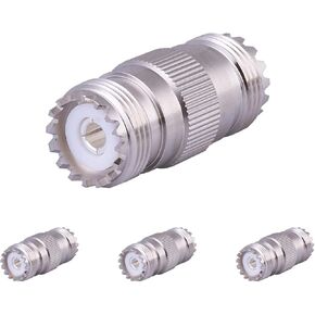 XRDS -RF 4PCS UHF Connectors PL-259 Female to Female Adapter S0-239 UHF Double Female Coax Cable Connector