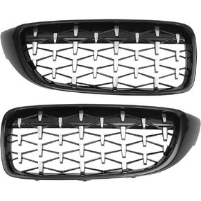 X AUTOHAUX Front Hood Bumper Grille Grill for BMW 428i XDrive F32 2014-2016 No.51137294813/51137294814 Front Bumper Kidney Grille Grill Diamond Star 1 Pair
