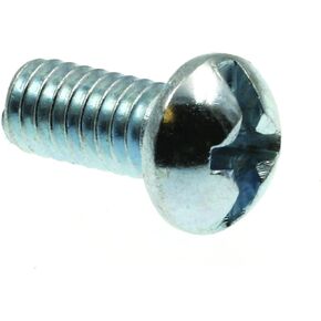 Prime-Line 9003419 Machine Screw, Round Head, Slotted/Phillips Combo, #8-32 X 3/8 in, Zinc Plated Steel, Pack of 100