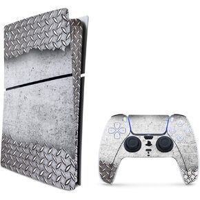 MightySkins Skin Compatible with Playstation 5 Slim Digital Edition Bundle - Ripped Metal | Protective, Durable, and Unique Vinyl Decal wrap cover | Easy to Apply | Made in The USA