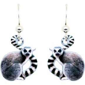 Lemur Earrings by d'ears Non-Tarnish Sterling Silver French Hook Ear Wire