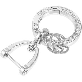 X AUTOHAUX Car Fob Key Chain Keychains Holder Replacement for Men and Women with D Shaped Ring Bling Key Rings Set