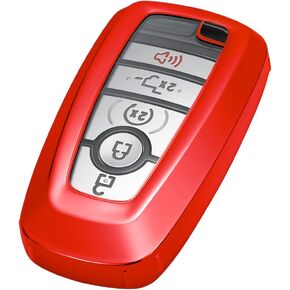 حافظة غطاء Lcyam Key Fob متوافقة مع Ford 2022 2023 2024 F150 Maverick Tremor Mustang EcoBoost GT Mach-e Explorer ST Bronco Escape EcoSport Lincoln Nautilus مفتاح السيارة (فضي، مع سلسلة مفاتيح) in Kuwait