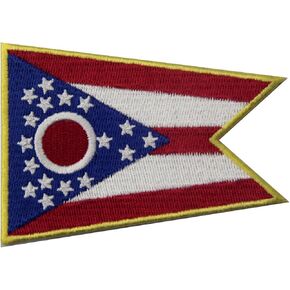 Ohio State Flag Embroidered Emblem Iron On Sew On OH Patch