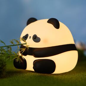 LED Cute Panda Night Light, Silicone Rechargeable Night Light - 3 Level Dimmable Bedside Touch Lamp, Bedside Lamp for Baby and Toddler, for Gift Boys Girls and Children