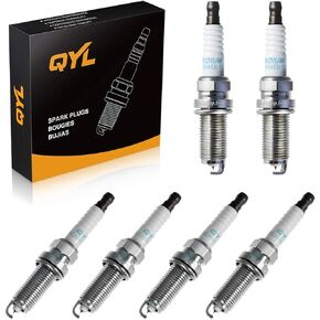 QYL Spark Plugs for GX460 Outback Avalon Camry Tundra Replacement# 6619 LFR6AIX-11, Pack of 6
